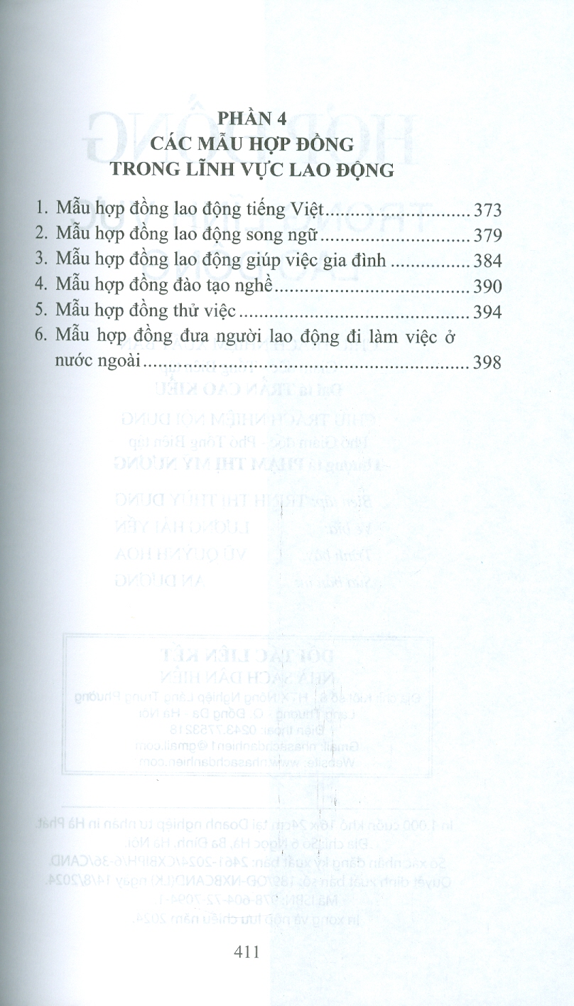 Hợp Đồng Trong Lĩnh Vực Lao Động (Sách chuyên khảo) - PGS. TS. Trần Thị Thuý Lâm, TS. Đỗ Thị Dung đồng chủ biên