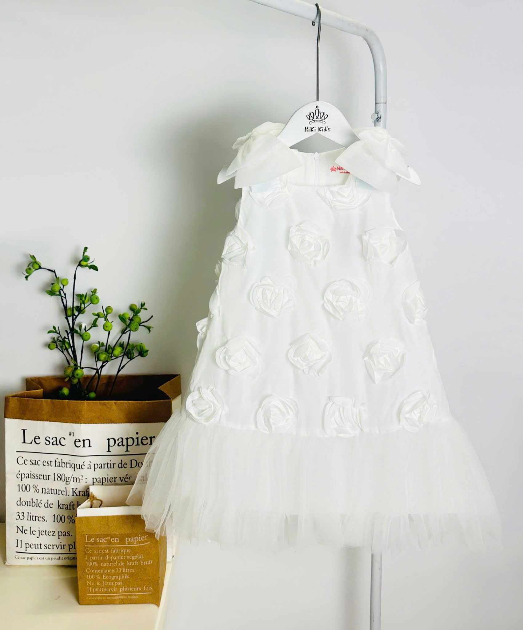 Đầm váy babydoll hai dây hoa mùa hè cho bé gái đi chơi đi học mát từ 12-35kg chất voan mềm mại