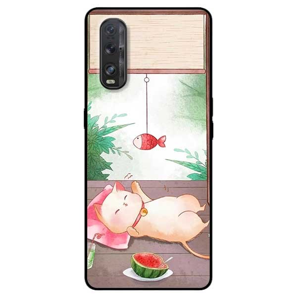 Ốp lưng dành cho Oppo Find X2 mẫu Mèo Và Điện Thoại