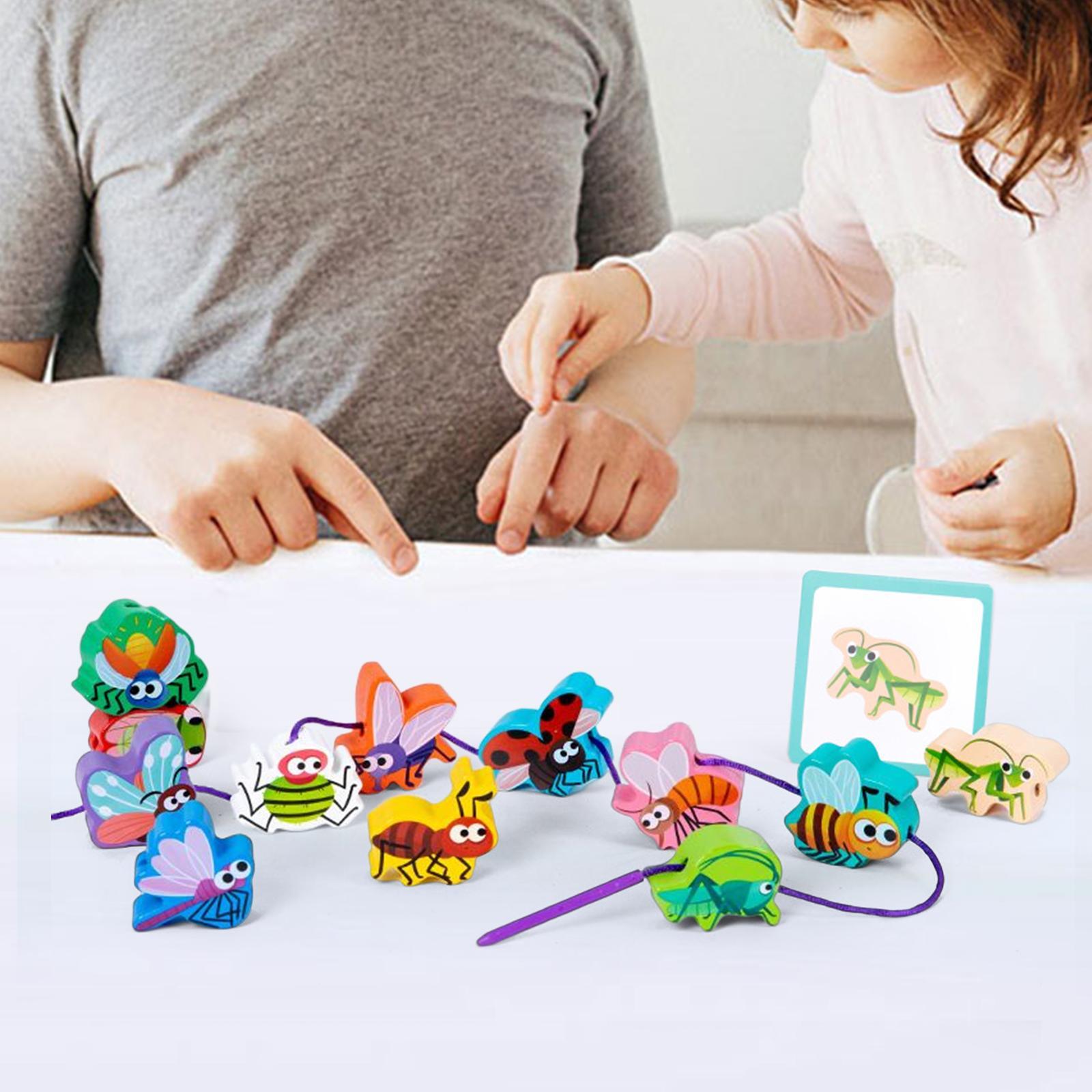 Animal Blocks Threading Toy Learning Activities for Ages 3 4 5 Years Old