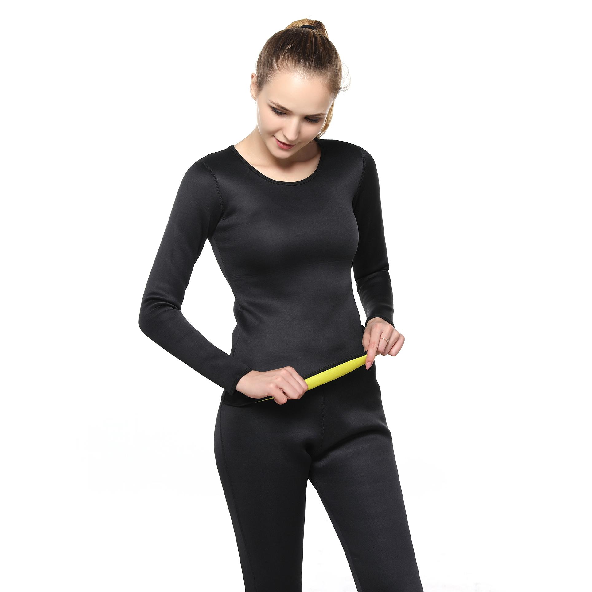 2022 Phụ Nữ Quần Lót Sinh Nhiệt Áo Neoprene Áo Sơ Mi Nhiệt Shapers Mùa Đông Quần Áo Ấm Tee Mồ Hôi Xông Hơi Áo Sơ Mi Quần Lót Không Đường May Thân Mật