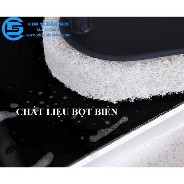 Bàn Chải Chà Cọ Rửa bọt biển, bàn chải Vệ Sinh Nhà Bếp Nhà Tắm Có Tay Cầm Dụng Cụ Lau Chùi Thông Minh