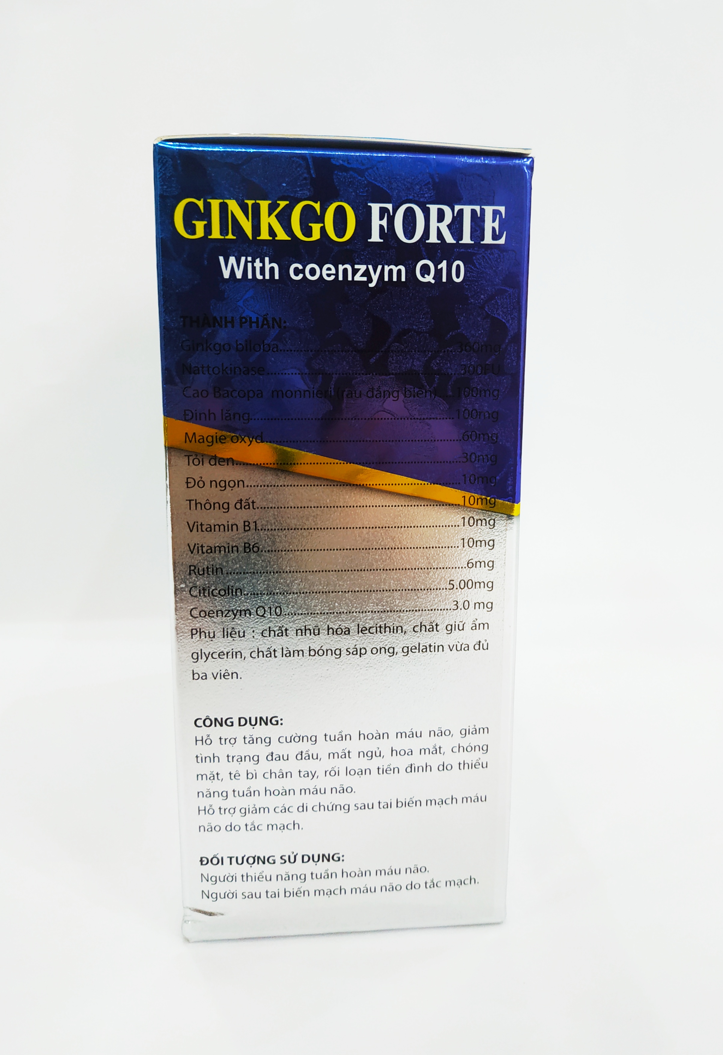Hoạt Huyết Dưỡng Não Ginkgo Forte With Coenzyme Q10 - Giảm Tai Biến Mạch Máu Não - Giúp Tuần Hoàn Máu Não - Hộp 100 Viên