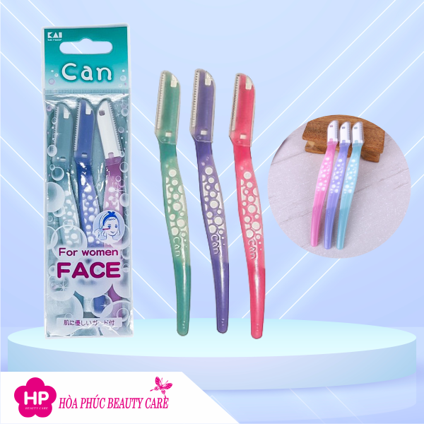 Dao Cạo Lông Mặt Cán Dài Kai Razor Can Face 017811Q Dành Cho Nữ (Set 3 Cây)