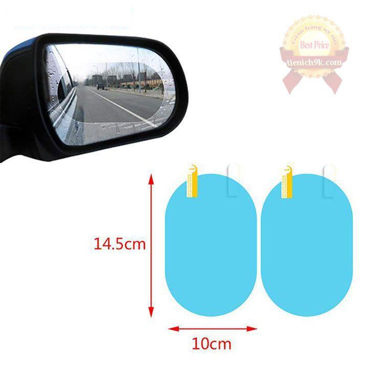 Miếng chống nước dán gương chiếu hậu xe hơi ô tô – Bộ 2 tấm công nghệ nano
