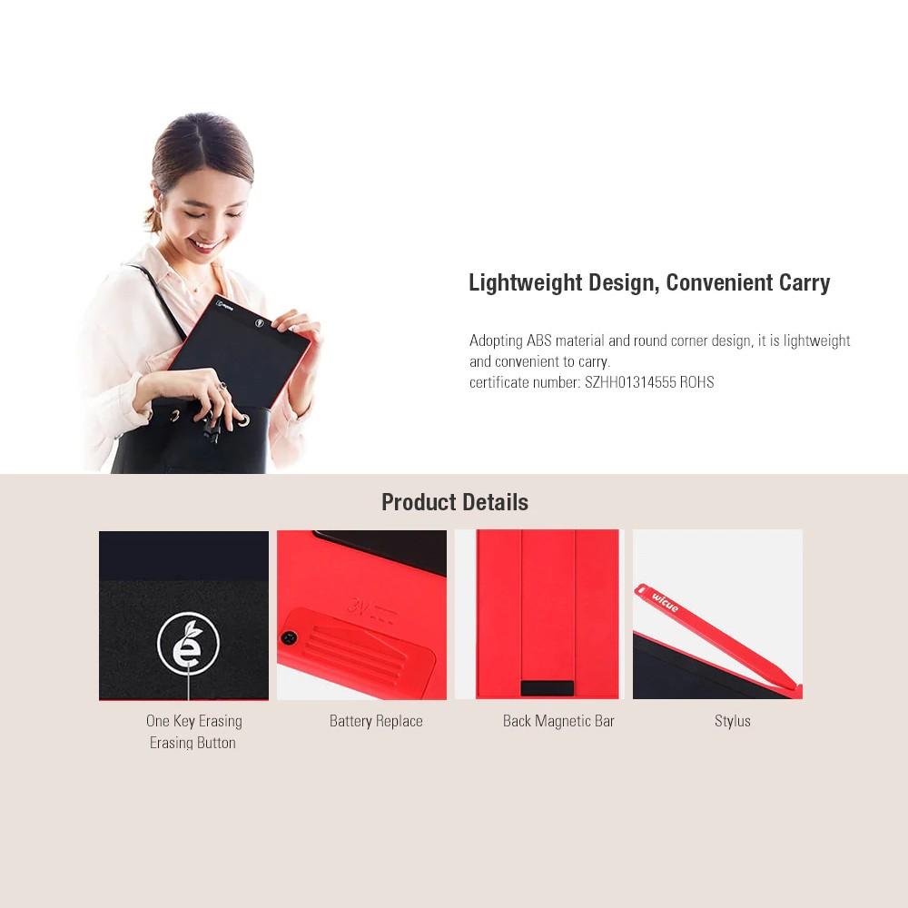 Máy tính bảng viết tay Xiaomi Wicue màn hình LCD màu cầu vồng không đèn nền 12inch