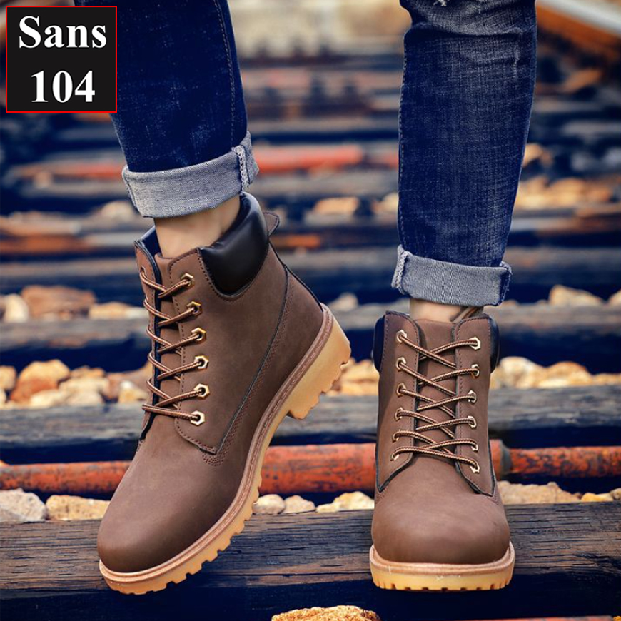 Boot nam martin Sans104 giầy cao cổ boost vàng đen nâu bigsize to 43 44 45 46 độn đế 6cm big size đẹp hàn quốc cao cấp