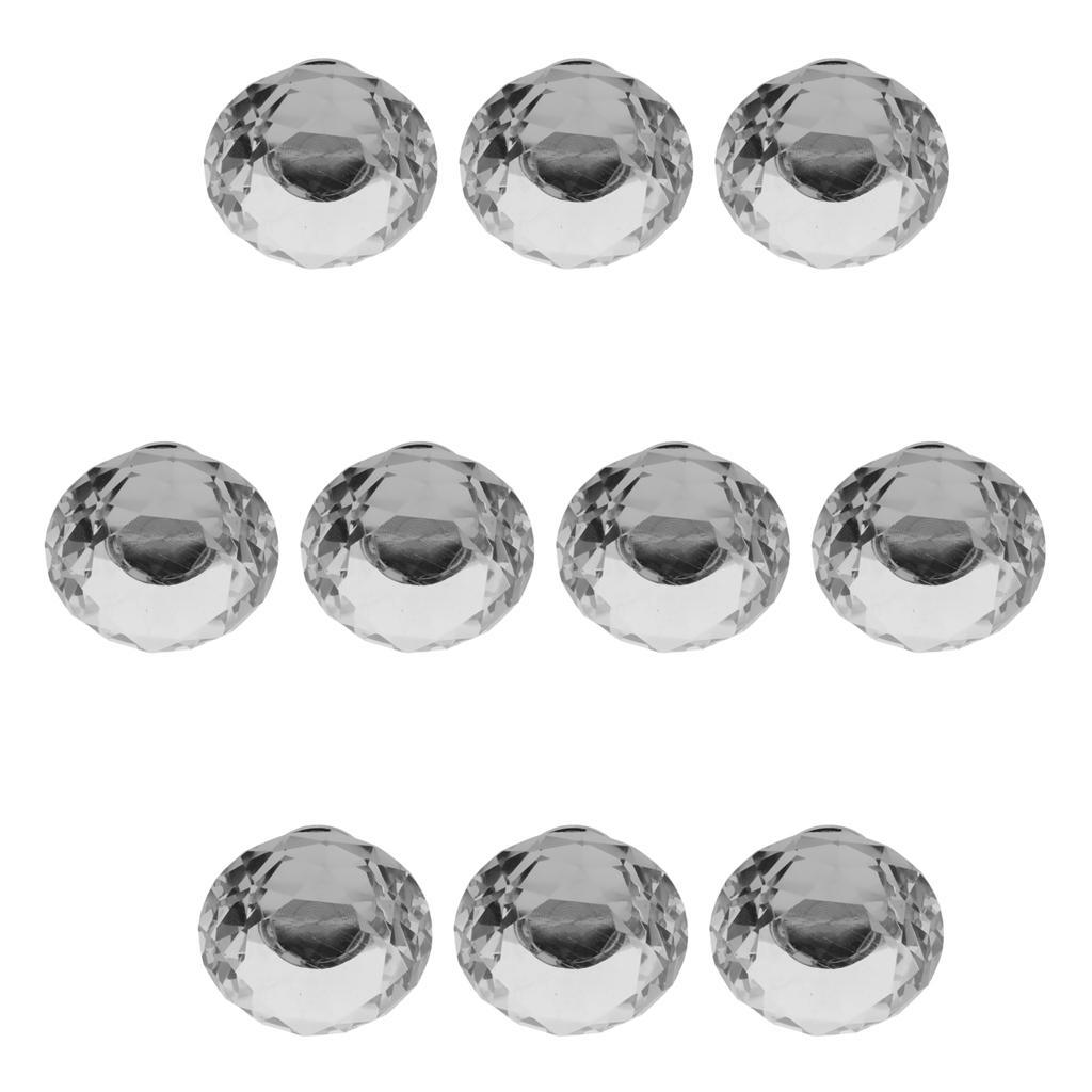 10pcs Glass Diamond Door Knob Drawer Dresser Pull Handle Cabinet Hardware