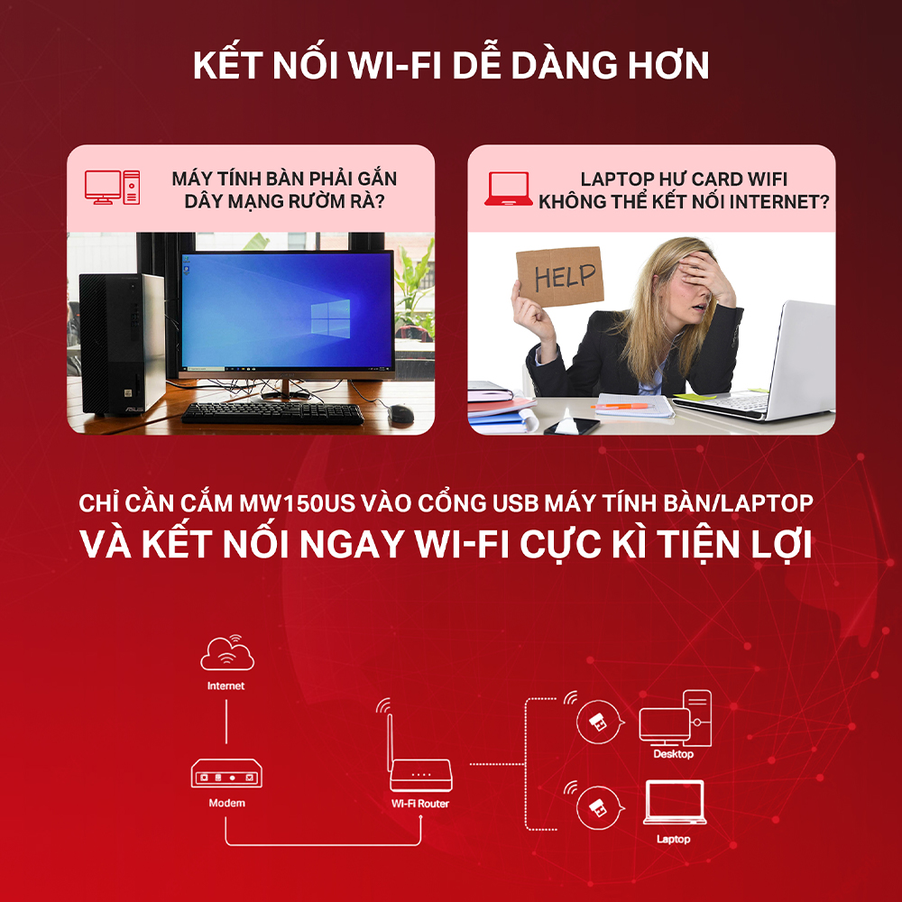 Hình ảnh Bộ Chuyển Đổi Wifi Mercusys MW150US USB Wifi Nano N150 - Hàng Chính Hãng