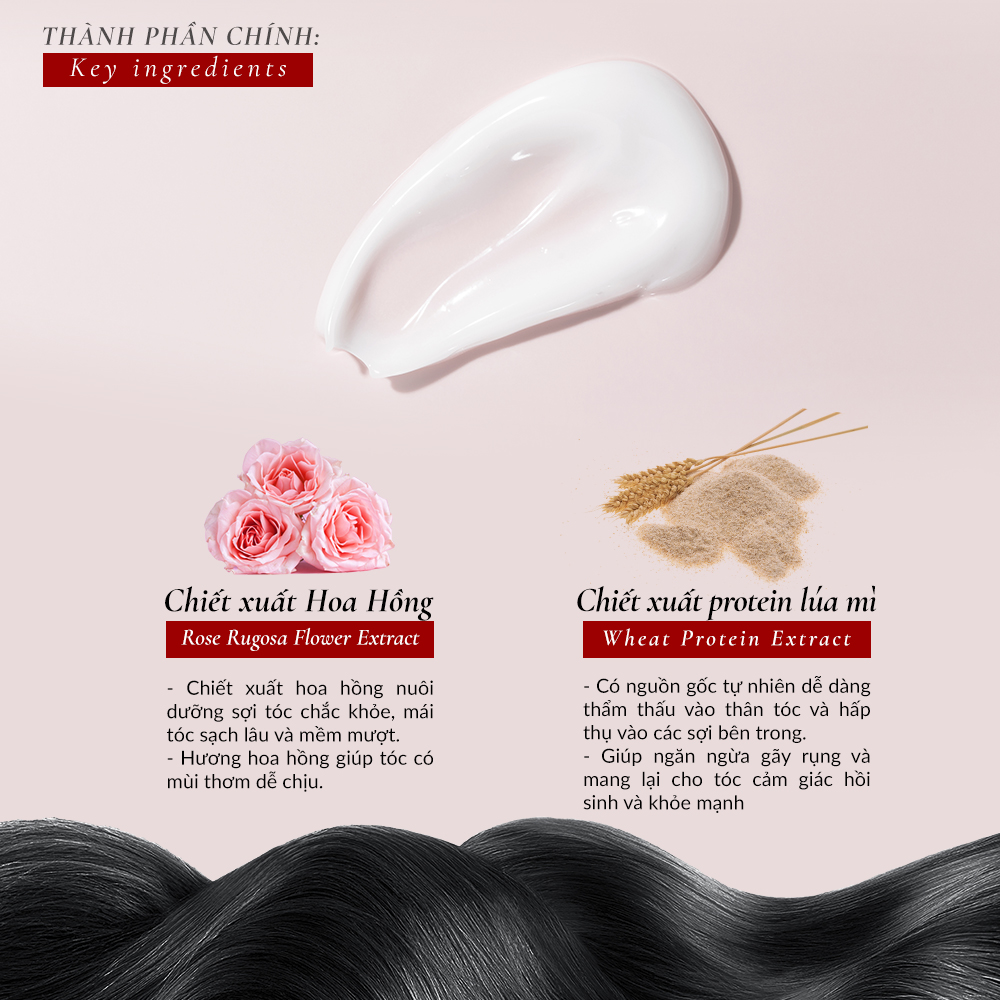 Dầu xả dưỡng tóc hoa hồng - Rose Repairing Conditioner 500ml
