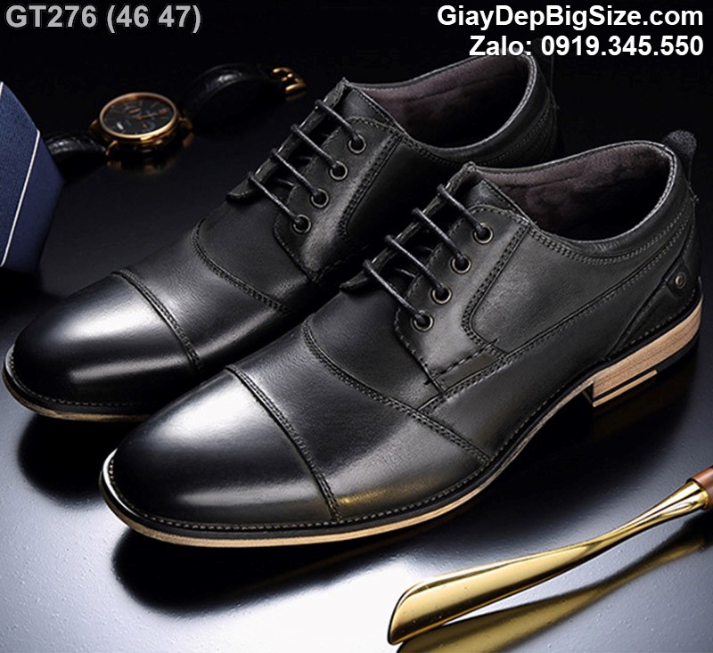 Giày da công sở, giày tây cỡ lớn 45 46 47 48 cho nam cao to chân ú bè. Big size leather shoes for wide feet