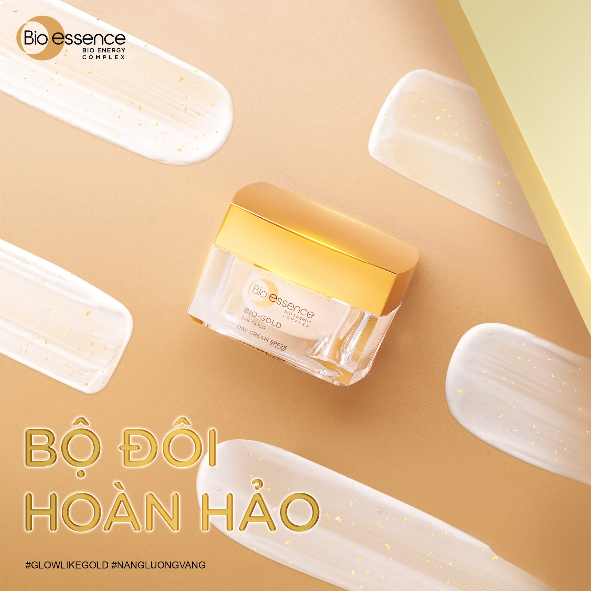 Combo ngăn lão hóa Bio-essence Bio-Gold Kem dưỡng ngày + đêm (40gr x2)