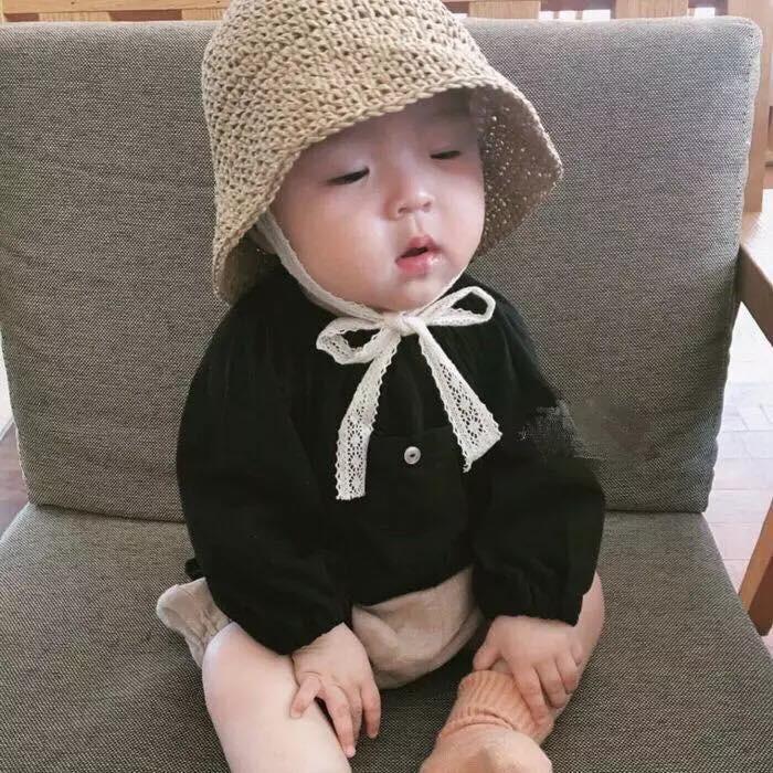 Mũ cói xuất nhật cho bé 6m - 5y hàng loại 1