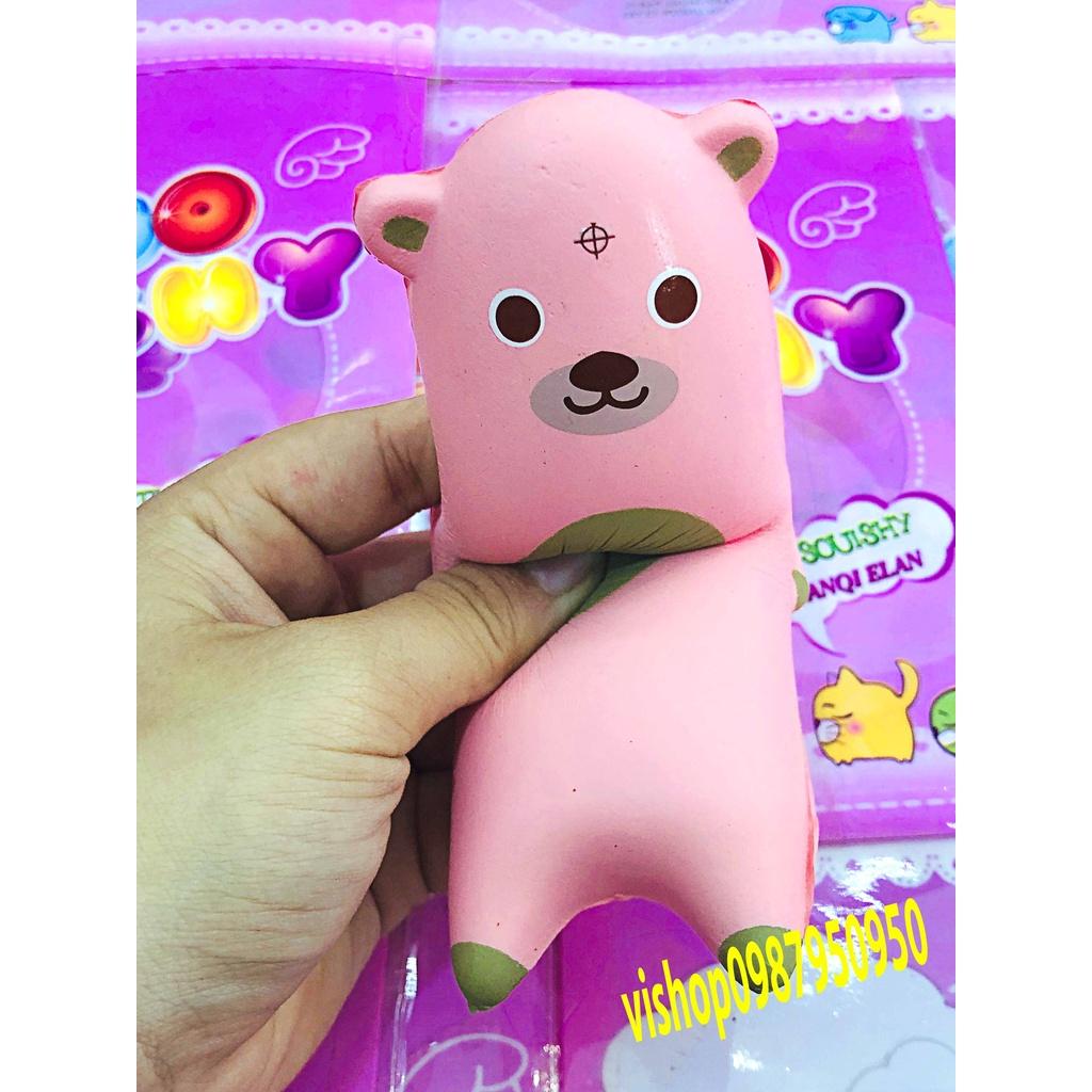 Squishy Lớn JUMBO Hình thú mệt nằm bẹp dí gấu hồng Đồ Chơi Xốp Giảm Stress Hình mềm mịn dễ Thương đàn hồi Cho Bé