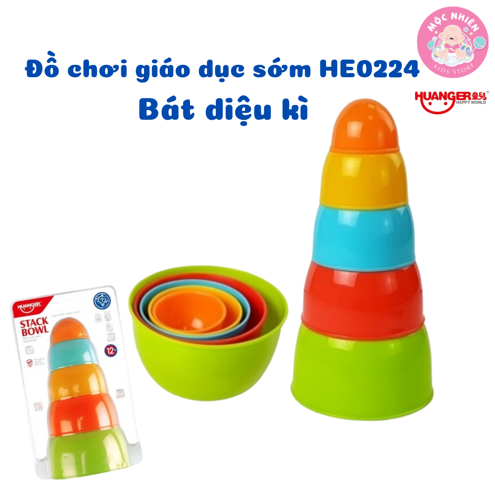 Đồ Chơi Giáo Dục Sớm HUANGER HE0224 Stack Bowl - Bát Diệu Kì Cho Bé Từ 12 Tháng Tuổi