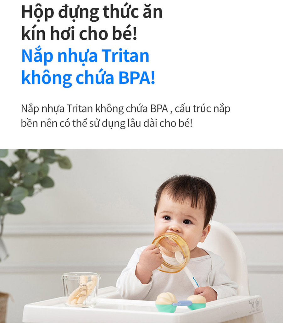 Bộ 3 hộp thủy tinh đựng thực phẩm cho bé LocknLock Baby Food container LLG542S3IVY - 280ml, Nắp vặn chống tràn, chất liệu không BPA an toàn cho trẻ em, có vạch chia - Hàng chính hãng