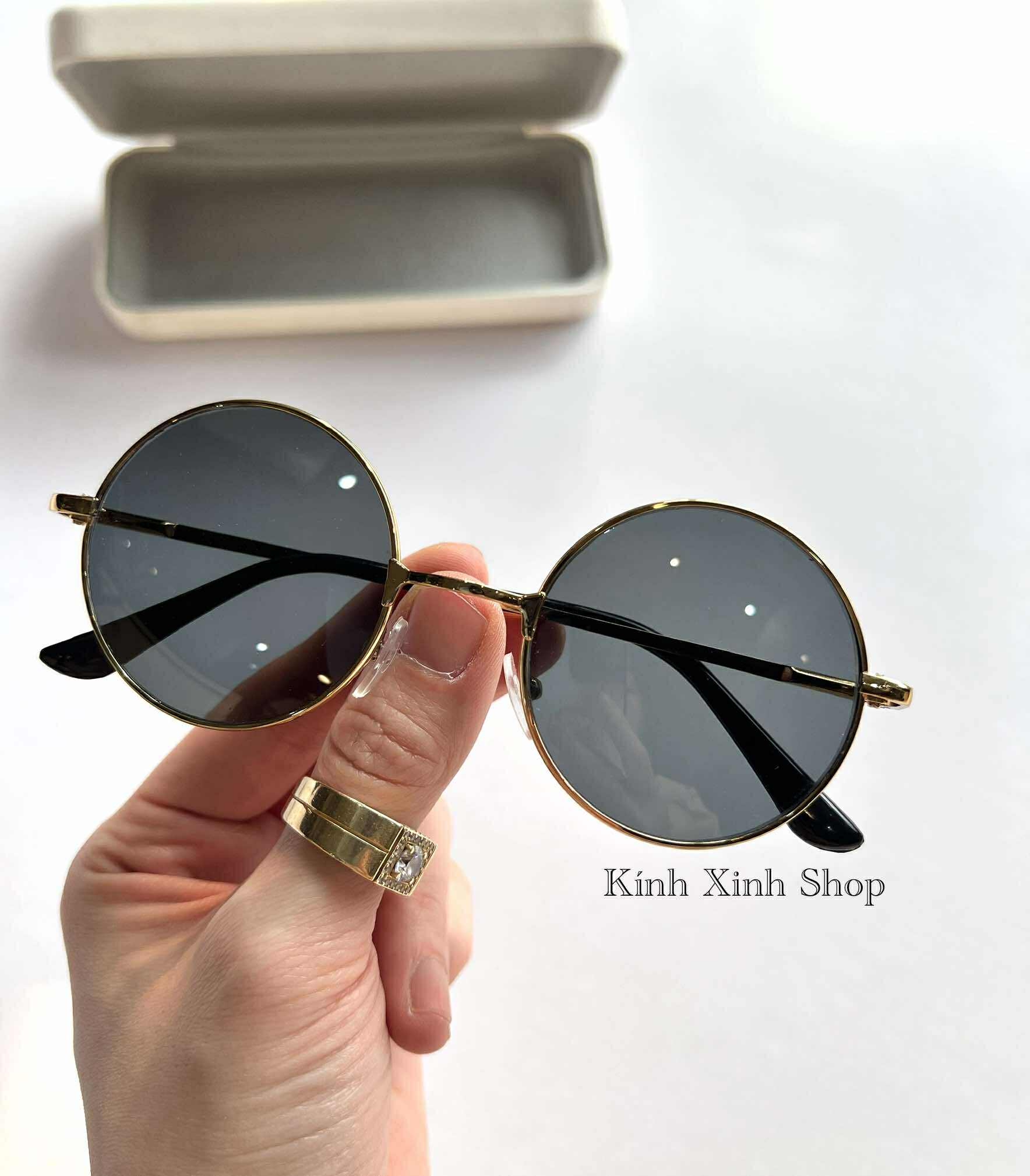 (Hàng cao cấp) Kính râm Mắt tròn xoe dáng thầy bói mắt thủy tinh