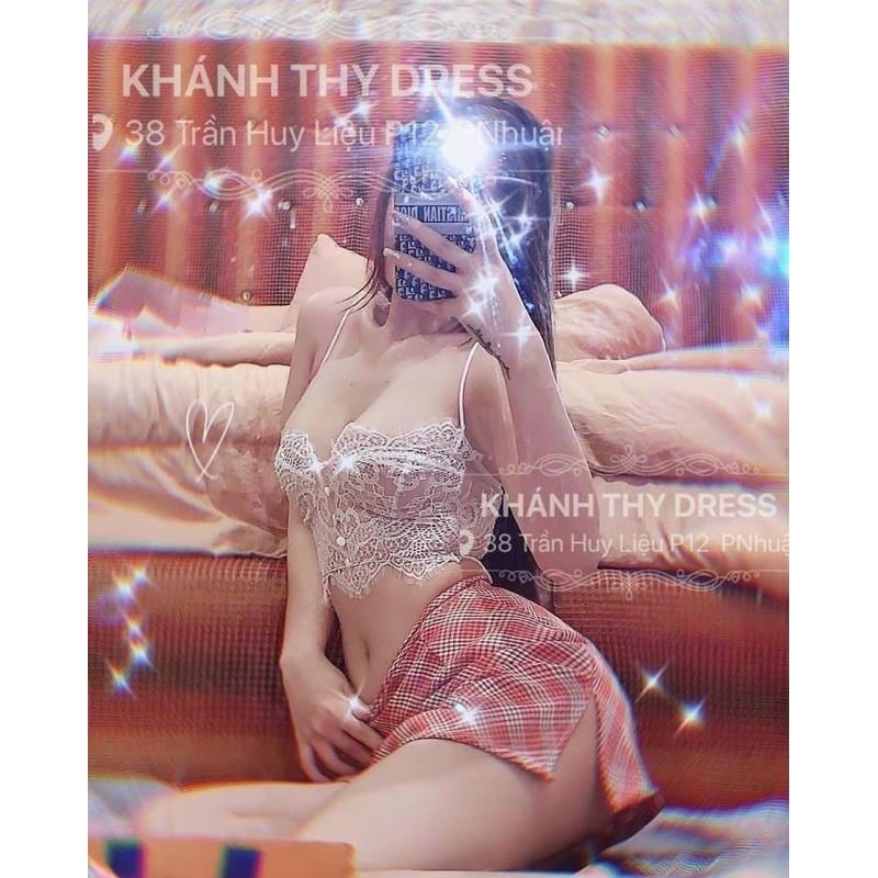 áo 2 dây ren croptop siêu sexy -z8U