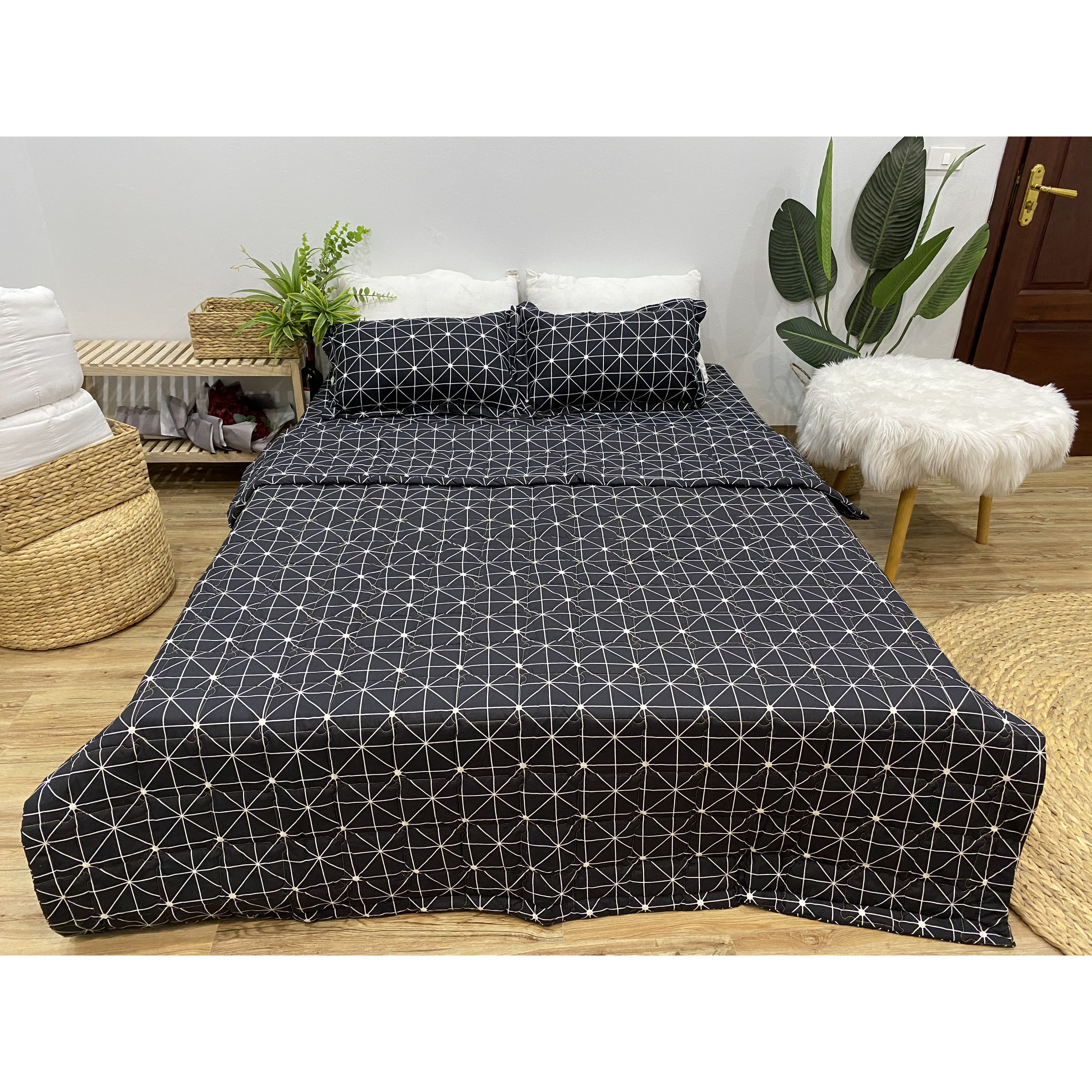 Bộ Chăn Ga Gối Hè Thu 5 Món CHM16