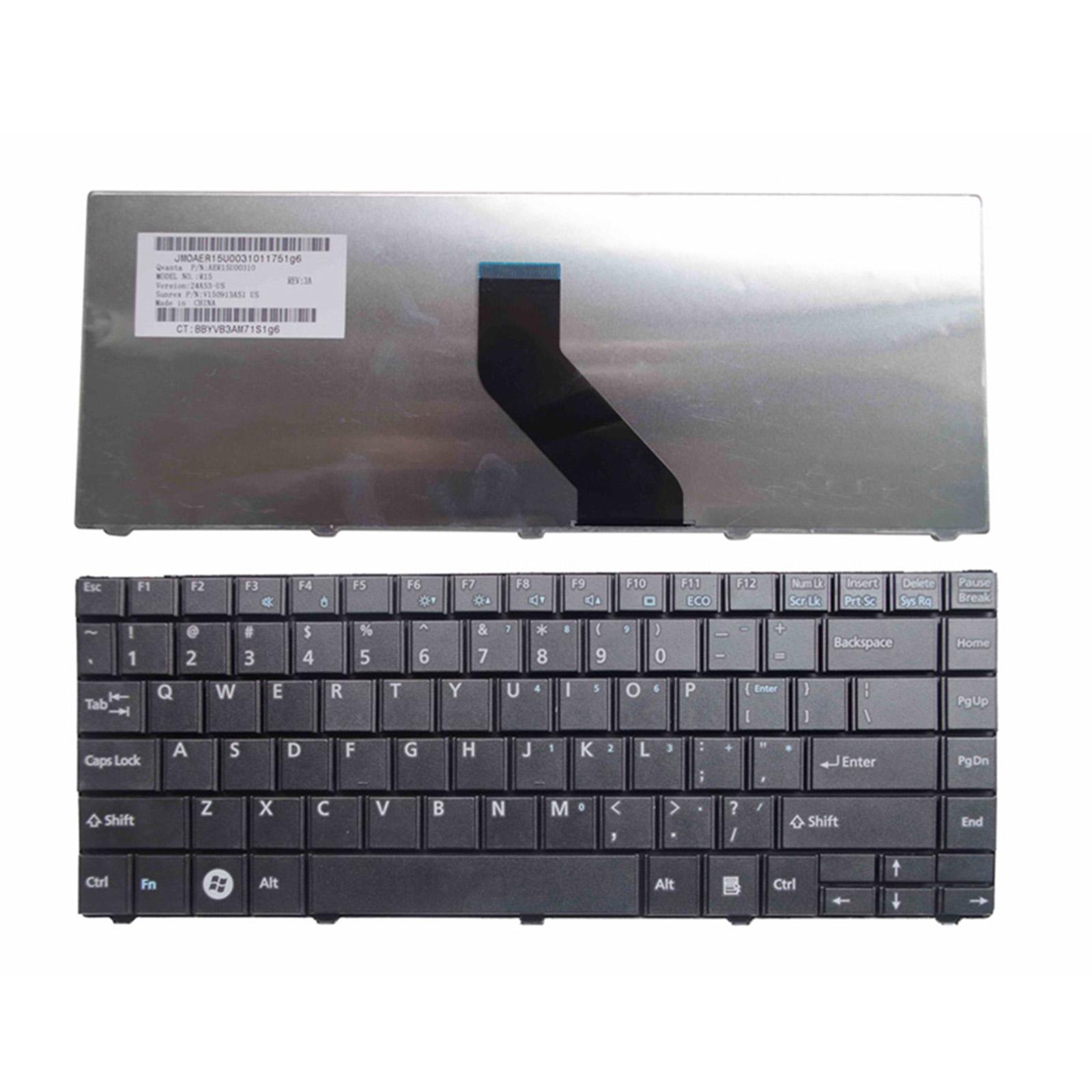 Black Keyboard Compact for Fujitsu Lifebook LH531 BH531 LH701 Acc US Layout
