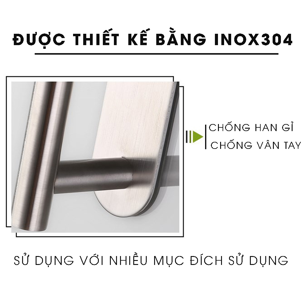 Móc treo đồ dán tường Inox 304, không cần khoan MIHOCO 321