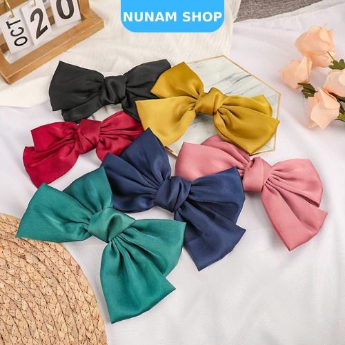 Kẹp tóc nơ vải phong cách vintage tâọ kiểu tóc cực xinh cho mẹ va bé Nunam Shop