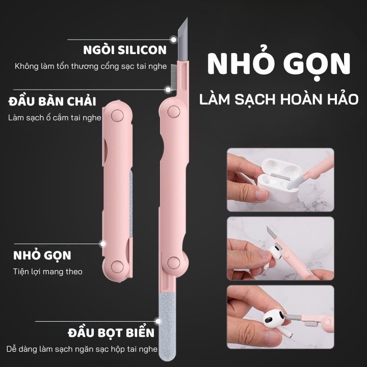 Bộ Dụng Cụ Vệ Sinh Tai Nghe, Bàn Phím Máy Tính Đa Năng 7 Trong 1, Nhỏ Gọn, Tiện Lợi - Hàng Chính Hãng