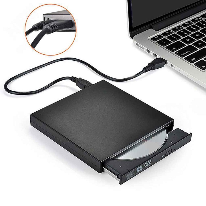 Ổ đĩa dvd rw gắn ngoài qua cổng usb 3.0 dùng cho laptop, desktop, máy tính bàn hỗ trợ đọc ghi đĩa dvd, cd tốc độ cao không kén đĩa.