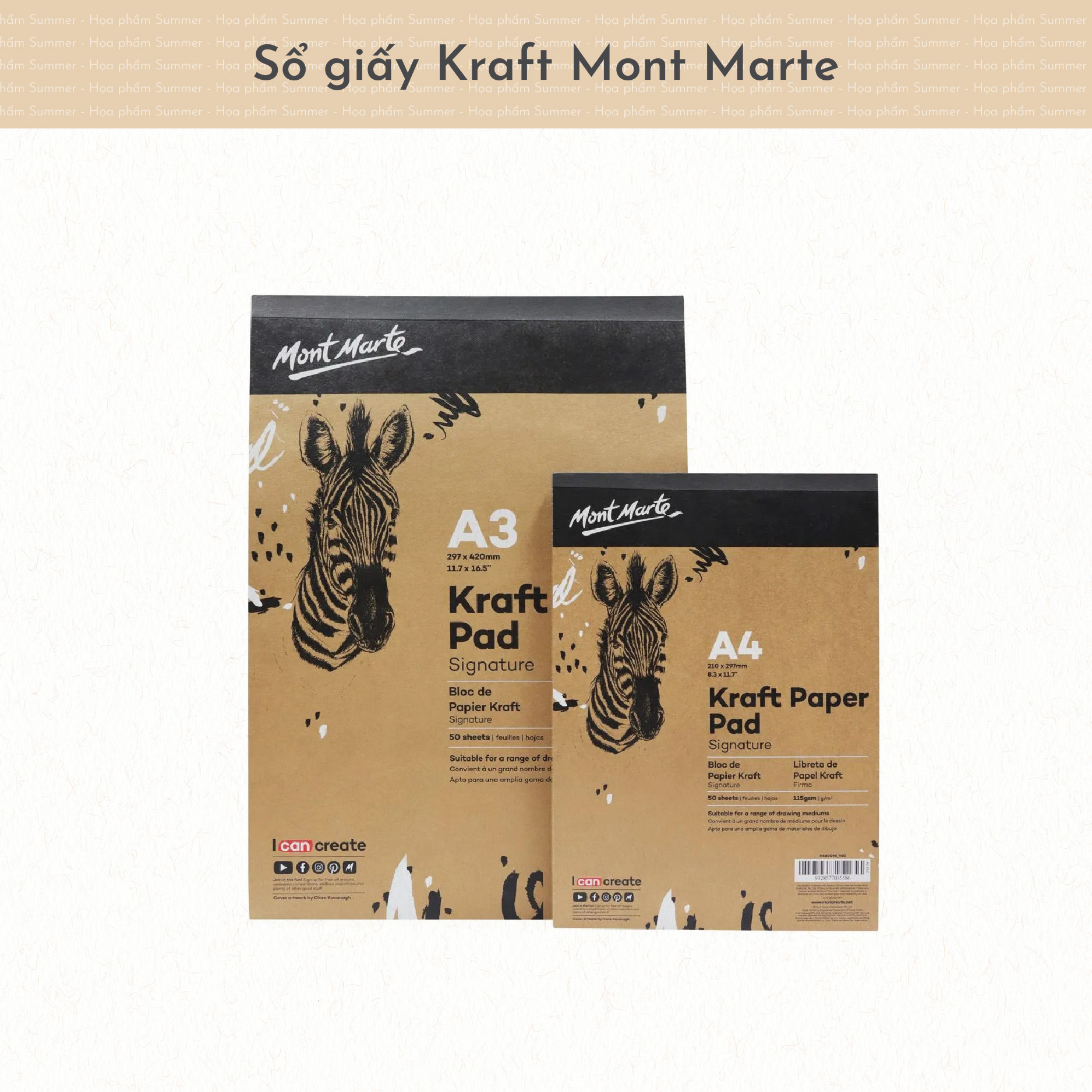 Sổ Mont Marte giấy kraft vẽ sáp dầu