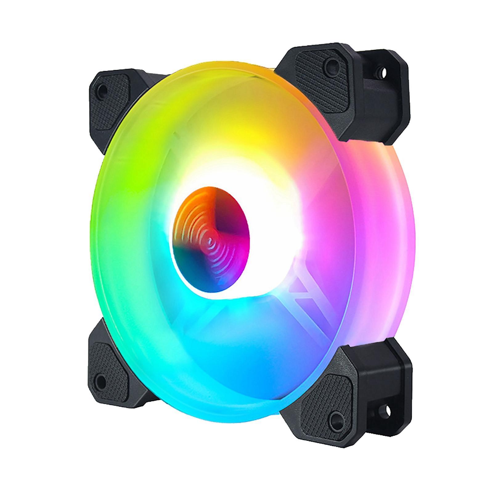 120mm Rainbow Case Fan, 120×120×25mm Colorful Fans for Computer Case CPU Coolers