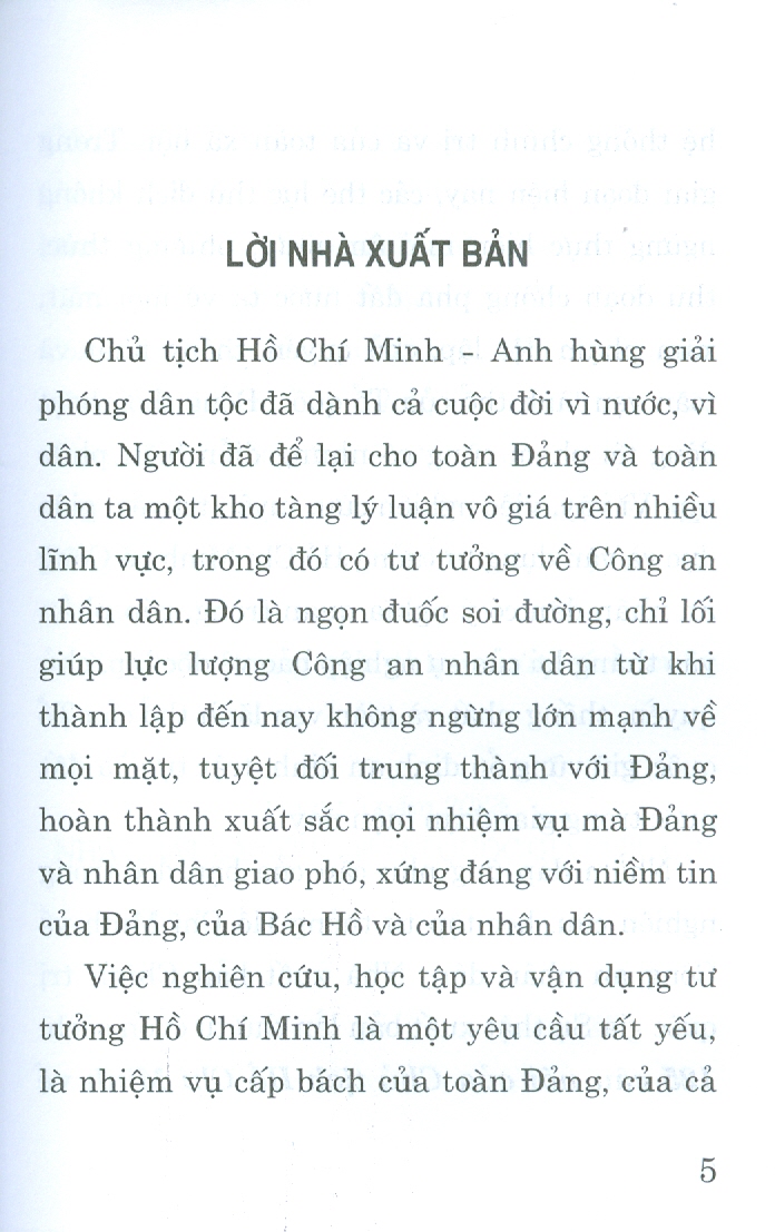 125 câu nói của chủ tịch Hồ Chí Minh về công an nhân dân