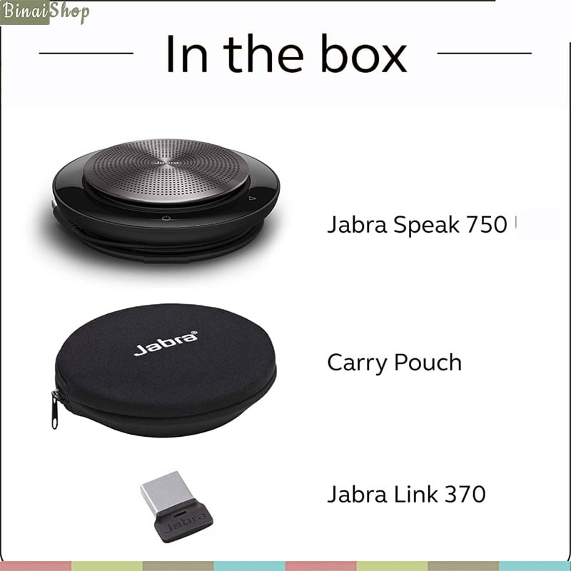 Jabra 750 MS - Micro Kèm Loa Hội Nghị Trực Tuyến Cho Nhóm 6 Người, Tích Hợp Microsoft Teams, Kết Nối Bluetooth Trong 30m- Hàng chính hãng