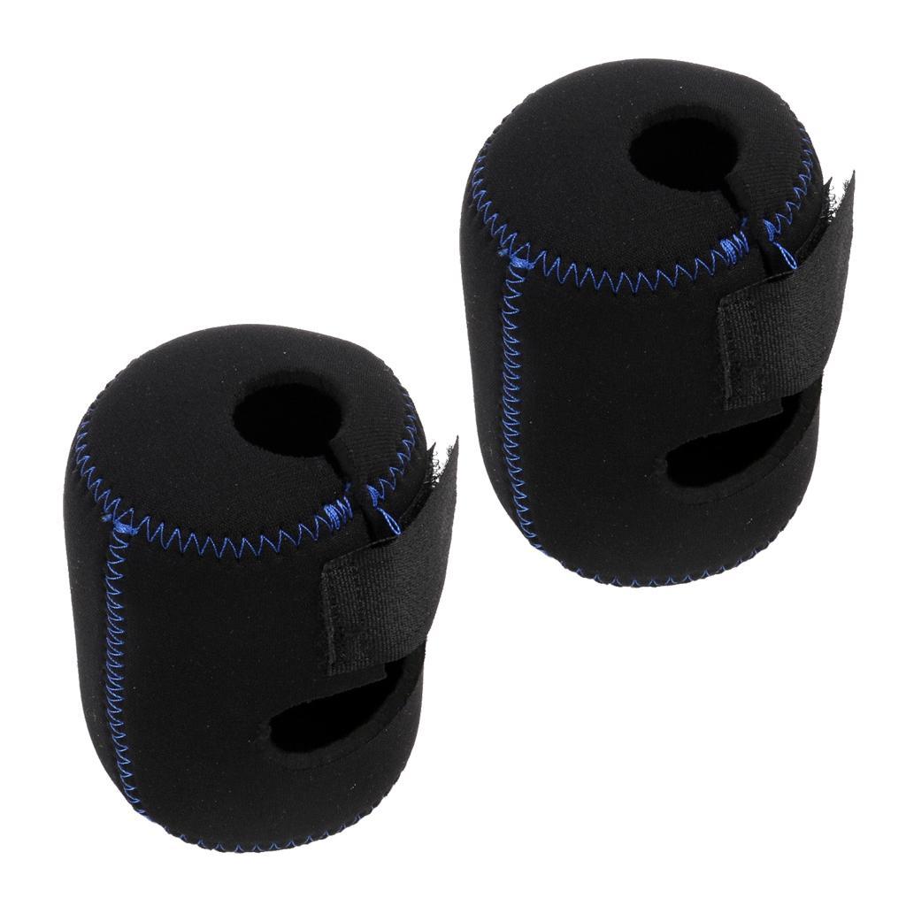 2x Neoprene Fishing Reel Wheel Storage Bag Protective Cover Case Pouch Black