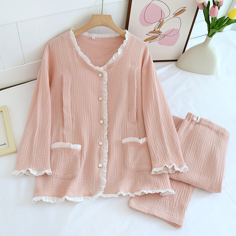 Bộ Đồ Pijama mặc bầu và sau sinh thô đũi dài tay Hàng cao cấp mặc hè xuân và thu đông có khe mở cho con bú