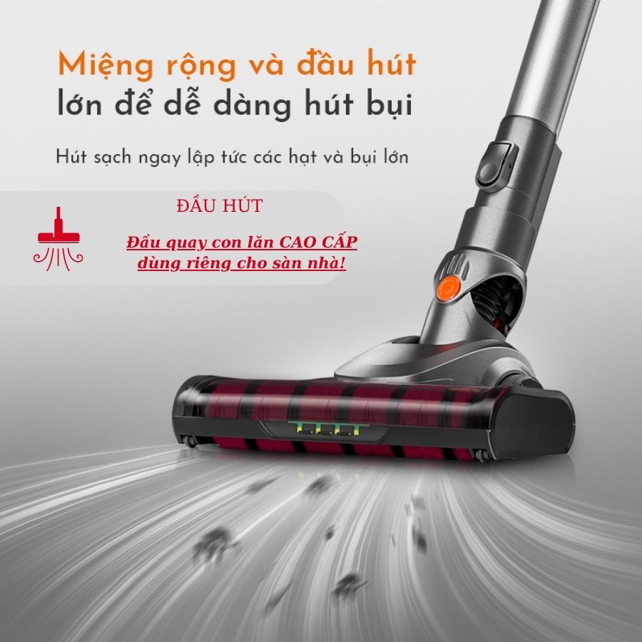 Máy hút bụi cầm tay không dây CÓ MÀN HÌNH cảm ứng được cao cấp lực hút mạnh robot VIKIT S4- Hàng chính hãng