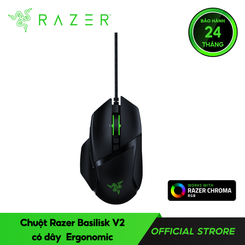 Chuột Razer Basilisk V2 có dây Ergonomic - Hàng Chính Hãng