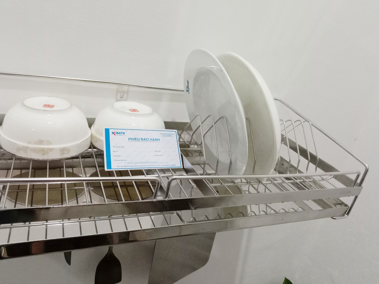 Kệ Chén 1 Tầng Có Khay Hứng Nước Inox SUS 304