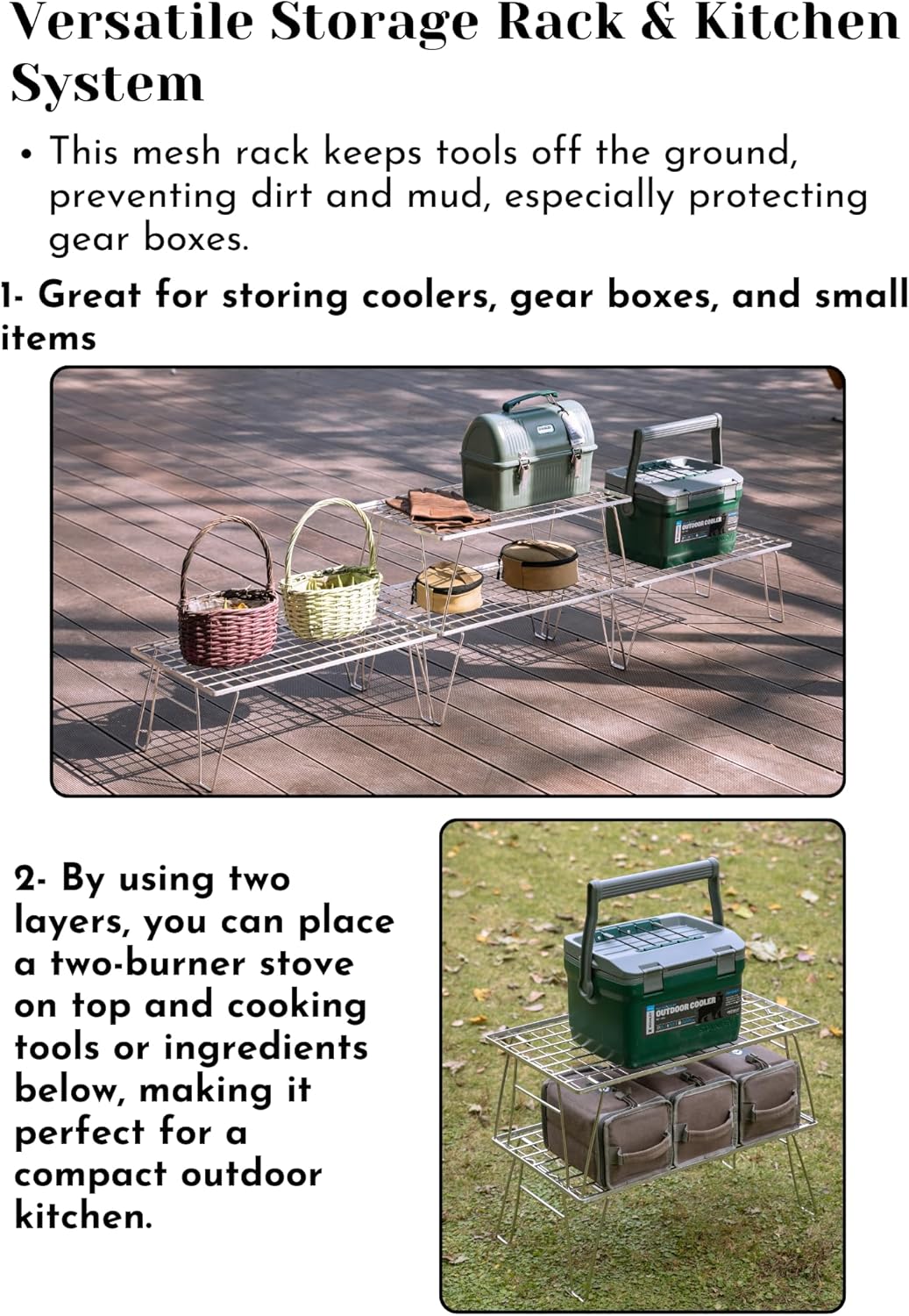 Kệ inox để đồ đa năng Campingmoon T-235A-1T (Kệ đơn) T235A T 235A 1T