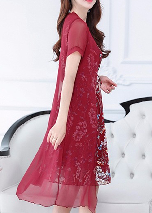 Đầm Nữ Suông Họa Tiết Hoa DS99