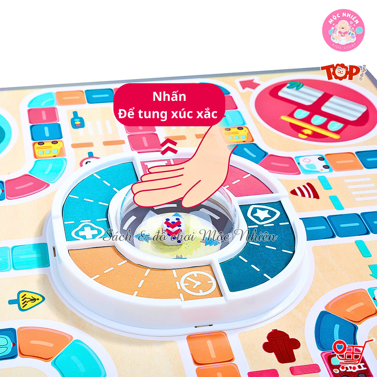 Đồ chơi Cờ cá ngựa phiên bản ô tô bằng gỗ chính hãng TOPBRIGHT - Family Games Motown Flying Chess (cho bé từ 3+)