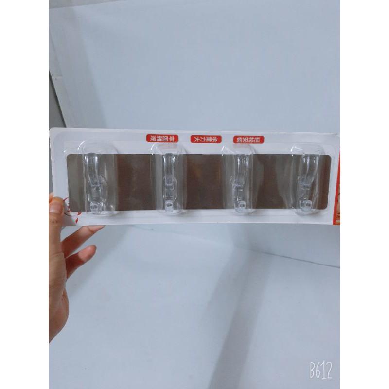 Móc dính tường siêu chắc loại vỉ màu inox bạc xịn 0536