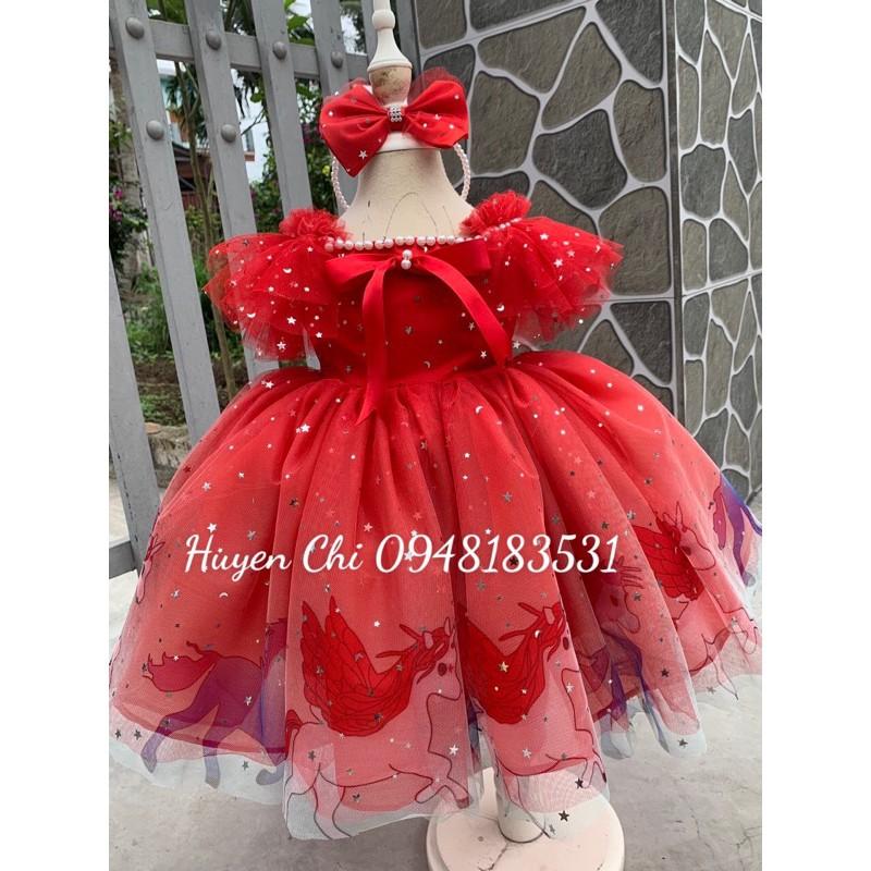 Đầm họa tiết ngựa pony xinh yêu cho bé