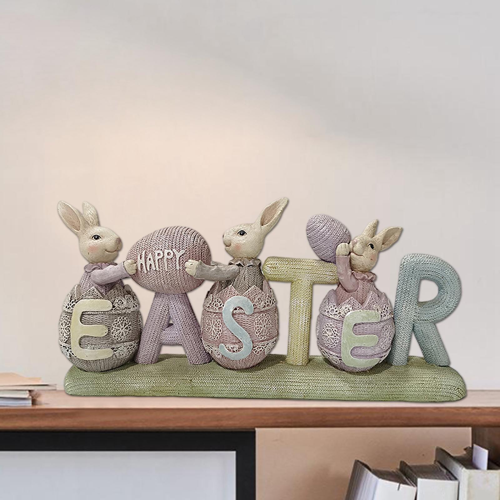 Easter Bunny Decor Bunny Statue for Tabletop Home Ornaments