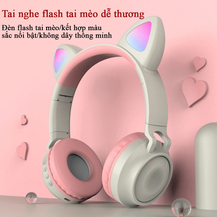 Tai Nghe Bluetooth Tai Mèo Cá Tính BTC-0028 Vớ 4 Màu Sắc .Đa Dạng, Thoải Mái Lựa Chọn Khoe Cá Tính