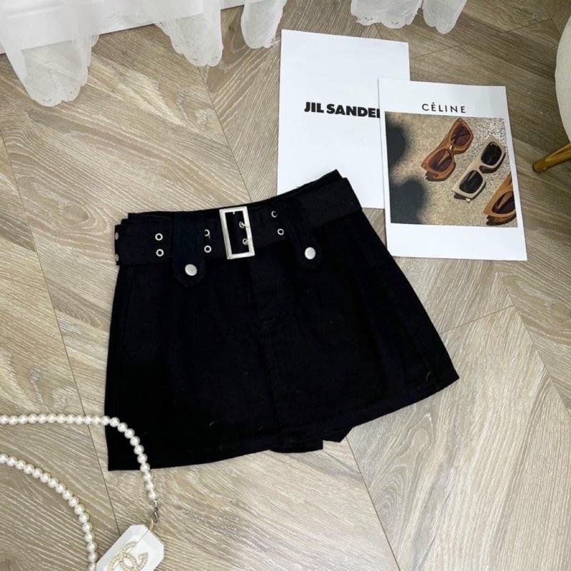 CHÂN VÁY KAKI JEANS KÈM ĐAI CÓ QUẦN TRONG style Ulzzang