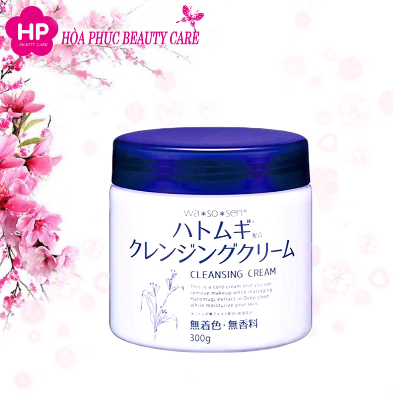 Kem Tẩy Trang Sạch Sâu Chiết Xuất Hạt Ý Dĩ Wasosen Cleansing Cream 300g