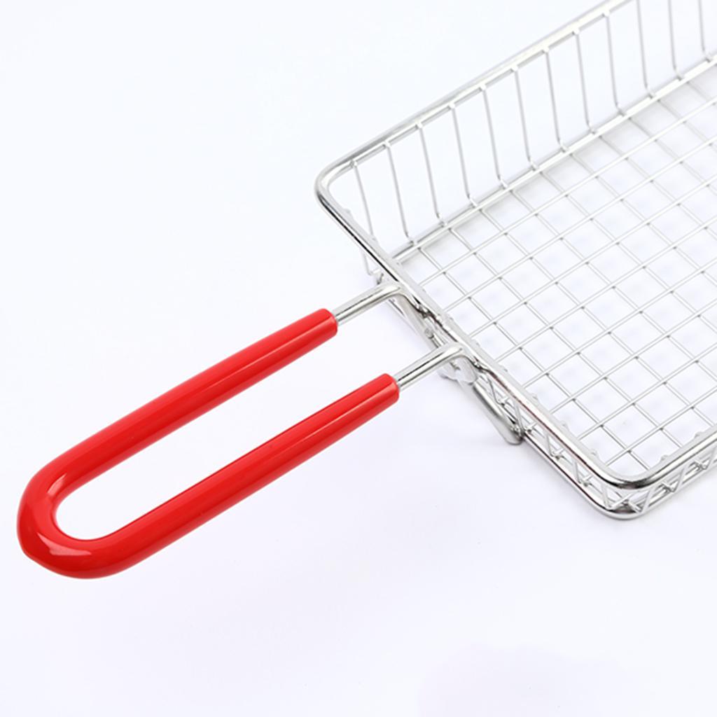 Rectangle Stainless Steel Fried Basket Strainer Fried Chicken Chips Colander