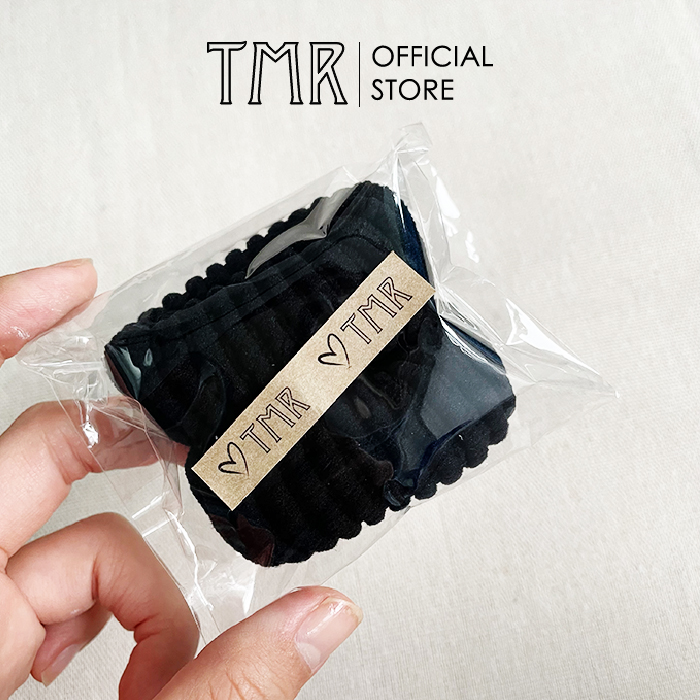 [Set 2] Dây cột tóc len gân TMR chính hãng bản lớn dày dặn màu đen thu hút