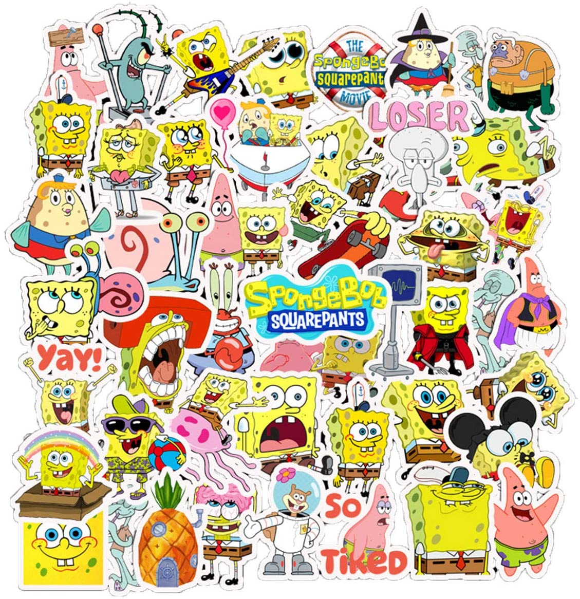 Set 30 Sticker SpongeBob SquarePants Chú bọt biển tinh nghịch