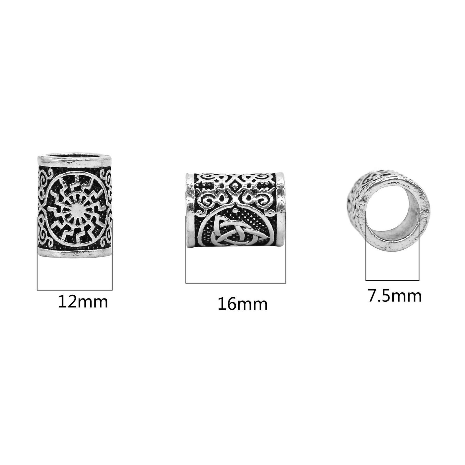 Rune  Beard Beads Rings for  Beards Lanyard Pendant Jewelry Making